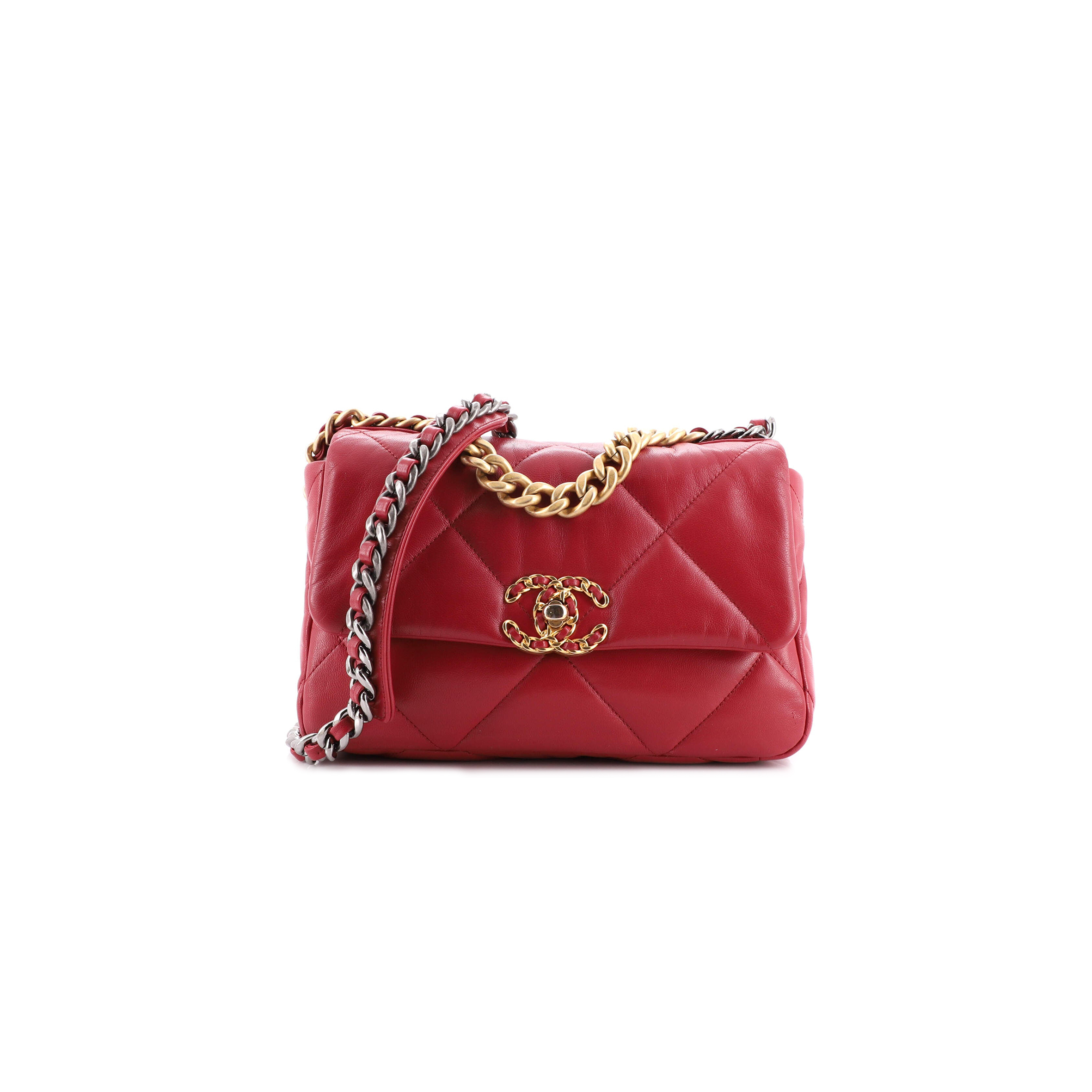 CHANEL 19 FLAP BAG QUILTED LEATHER AS1160 (26*16*9cm)